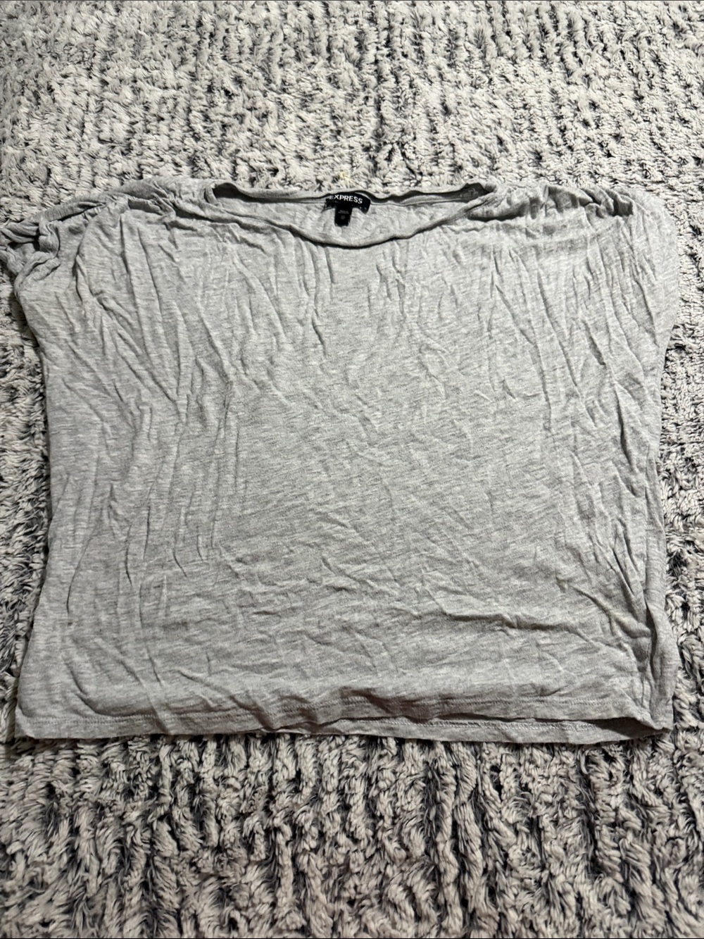 Express Light Gray Short Sleeve Women's Top